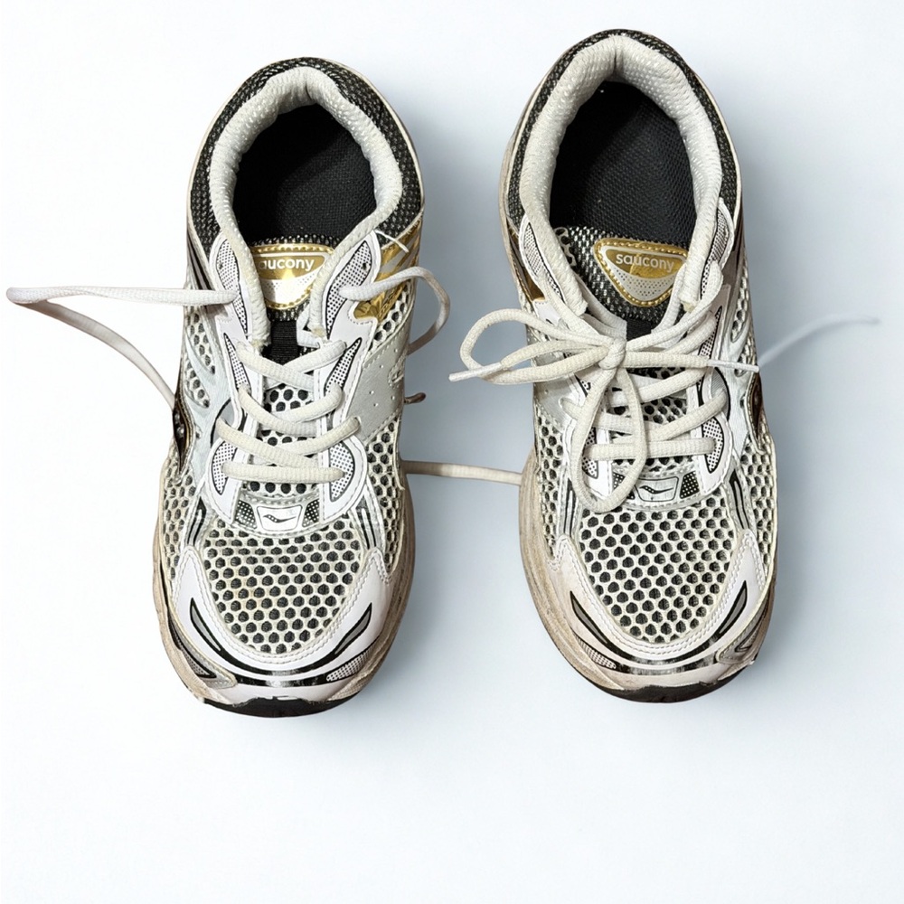 Saucony Mesh Sneakers in White and Black